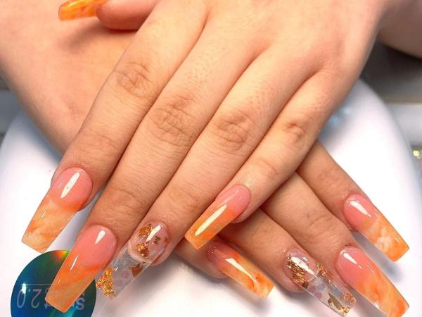 Take off New set Acrylic with gel colour